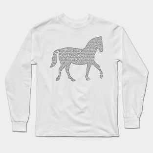 Horse - geometric pattern - black and white. Long Sleeve T-Shirt